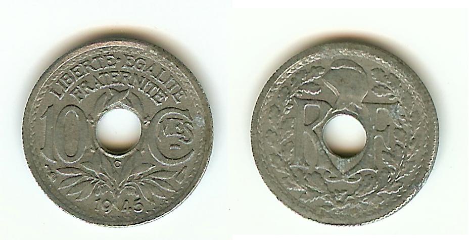 10 Centimes Lindauer(Zinc) 1945C Castelsarrasin EF